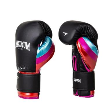 Imagem de Luva Boxe Muay Thai Profissional Cor PRO Preto e Azul Maximum-Unissex