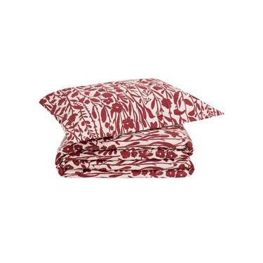 Imagem de Jogo de Cobre-Leito Floral Artsy Vermelho 200 Fios Solteiro Vermelho
