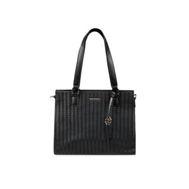 Imagem de Bolsa de Ombro Feminina Com Alça Longa New Tressê Preta - Bagaggio, U,