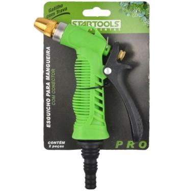Imagem de Esguicho para mangueira pistola com conector longo + trava verde 19x14