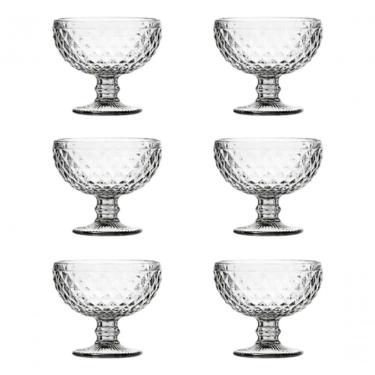Imagem de Conjunto Taça de Sobremesa Bico de Abacaxi Vidro 6 Unidades 300ml para Mesa Posta Wellmix