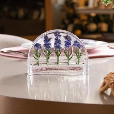 Imagem de Porta Guardanapos Lavanda Hand Painting 12,5x9cm Cristal - Lyor
