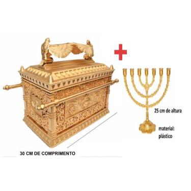 Imagem de Arca Da Aliança Plástica 30cm + Candelabro Grande  - MARANATA SHOFAR