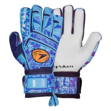 Imagem de Luva de Goleiro Poker Hug Flex 3 Profissional, 10, Azul