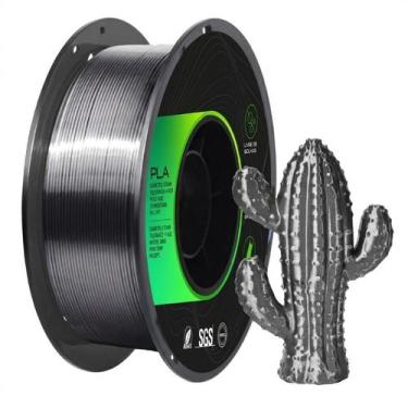 Imagem de Filamento PLA Silk Preto 1kg 1.75mm Multfila Impressora 3D