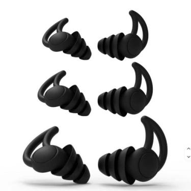 Imagem de Kit 3 Pares Protetor Auricular de Silicone Reutilizável, Tampão de Ouv