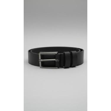 Imagem de Cinto Masculino Preto Couro Fivela Metal Tamanho 110 - Congratulations