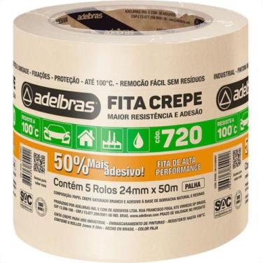 Imagem de Fita Crepe Adelbras Alta Performance 24Mmx50M - Kit C/5