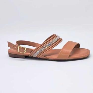 Imagem de Sandália Feminino Moleca Rasteirinha Brilho Casual Elegante Leve 5435.