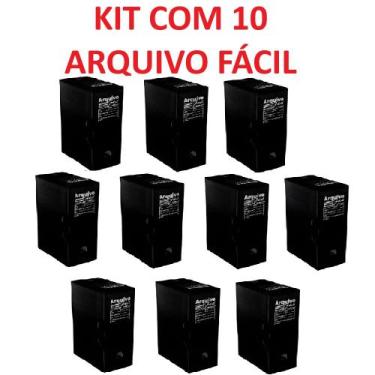 Imagem de Kit com 10 arquivo facíl pasta polionda econômico polibras cor:preto, 
