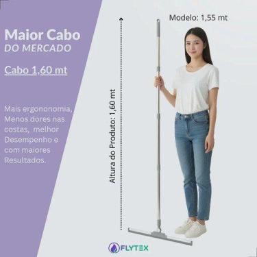 Imagem de Rodo Vassoura Mágica De Silicone 51 Cm Cabo De 160cm Flytex