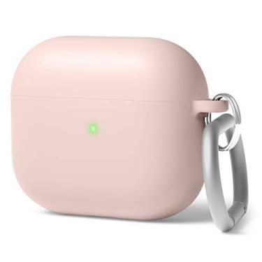 Imagem de elago Capa híbrida líquida compatível com AirPods 3ª geração – compatível com AirPods 3, proteção de camada tripla, chaveiro incluído, carregamento sem fio, resistente a choques (rosa adorável)