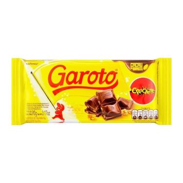 Imagem de Chocolate Garoto Tablete Crocante 90g - Embalagem c/ 14 unidades