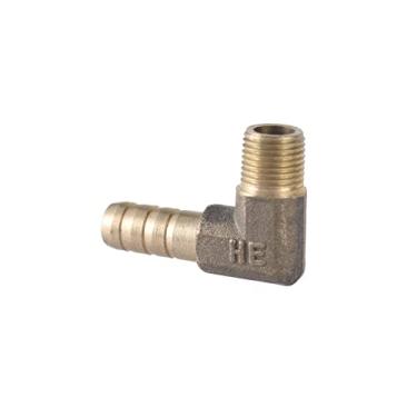 Imagem de Barbante para mangueira de latão Encaixe 1/8 1/4 3/8 1/2 BSP Cotovelo de rosca macho 90 graus 6/8/10/12/14 / 16mm Adaptador de conector de acoplador farpado, 1/2 ", farpa de 12 mm
