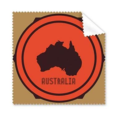 Imagem de Mapa australiano vermelho e preto pano de limpeza tela de telefone limpador de óculos 5 peças