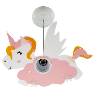 Imagem de Luminária Pendente Unicórnio Rosa Quarto Infantil Menina Kid