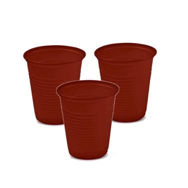 Imagem de Copo de Plástico Descartável Marrom 200ml Pacote c/ 50un Trik Trik