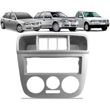 Imagem de Moldura De Painel 1 Din Vw Gol Saveiro Parati G4 - Prata