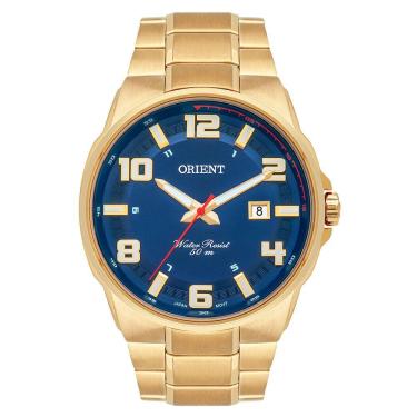 Imagem de Relógio ORIENT masculino dourado azul MGSS1186 D2KX