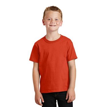 Imagem de Port & Company - Camiseta de algodão juvenil básico. PC54Y laranja PP