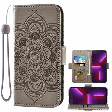 Imagem de MojieRy Estojo Fólio de Capa de Telefone for LG G3, Couro PU Premium Capa Slim Fit for LG G3, 1 slot de moldura de foto, 2 slots de cartão, Fácil de usar, cinza