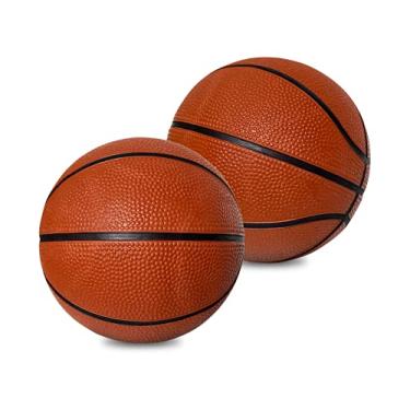 Imagem de Basquete pequeno premium de borracha de 12,7 cm – Pacote com 2 | Perfeito para mini basquetebol ou basquete infantil | Brincar ao ar livre e basquete interno | Salto realista e construção durável