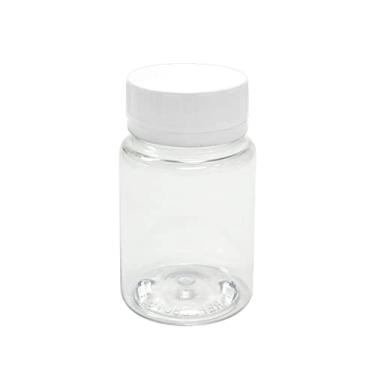 Imagem de POTE PARA CÁPSULAS PET 75ML COM TAMPA LACRE (20 PEÇAS) (Cristal C/Branco)