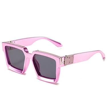 Imagem de Óculos de Sol Steampunk Masculino de Luxo Designer Retro Trend Óculos de Sol Feminino Quadrado Anti-reflexo Óculos de Condução Masculino, C19 Rosa Preto, Outros