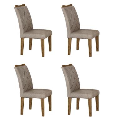 Imagem de Kit 04 Cadeiras Sala de Jantar Larissa New Madeira Moveis Leifer
