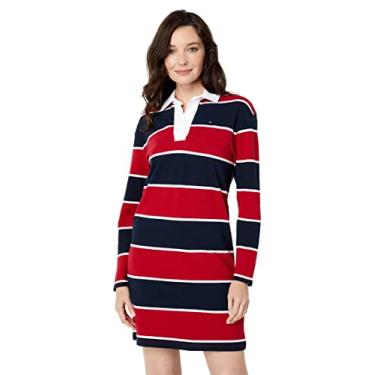 Imagem de Tommy Hilfiger Vestido masculino de rúgbi com gola Jonny, Sky Captain Multi, G