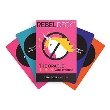 Imagem de REBEL DECK - O Oráculo com atitude - Oracle Deck (60 cartas) - Cuidado! Não é seu típico cartão de afirmação positiva - para o Espírito Rebelde I Presentes divertidos para mulheres