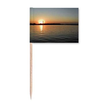 Imagem de Sun from Horizon Art Deco Presente Fashion Palito de Dentes Bandeiras Marcador Decoração de Festa