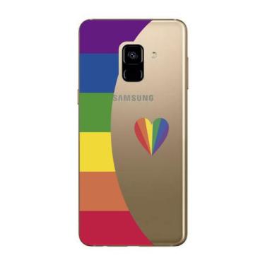 Imagem de Capa Case Capinha Samsung Galaxy A8 2018 Arco Iris Borda - Showcase
