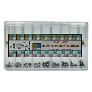 Imagem de MOOKEENONE 1 caixa de aço com 9 tamanhos, cronógrafo, botão de acionamento no relógio, empurrador, cabeça plana, tipo coroa