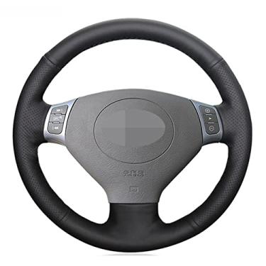 Imagem de OZEQO Cobertura de volante de carro de couro preto costurada à mão DIY, adequada para Chery Tiggo 2007-2010 Q3 2006-2012 A1 2011
