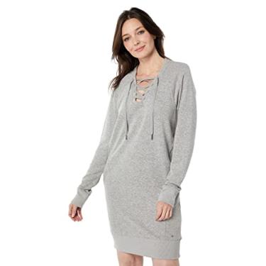 Imagem de prAna Vestido feminino padrão de tecido felpudo confortável, cinza mesclado, médio