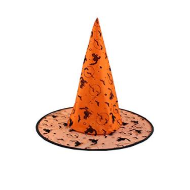 Imagem de Chapéu de bruxa infantil Bestgift chapéu de bruxo fantasia de Halloween chapéu de festa laranja 1