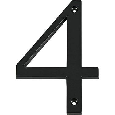 Imagem de Distinctions 843144, montagem alinhada, preto, 10 cm, número de casa 4