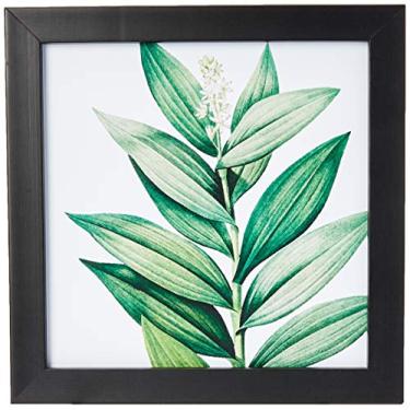 Imagem de Arte Maníacos Quadro Decorativo Folhas Verdes - 20x20cm (Moldura caixa em laca preta)