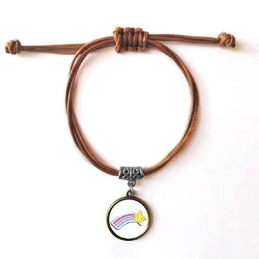 Imagem de DIYthinker Pulseira de couro de meteoros universo, alienígena e alienígena, pulseira marrom para presente
