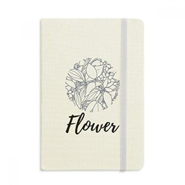 Imagem de Caderno de arte abstrata com desenho de linha e capa dura em tecido oficial diário clássico