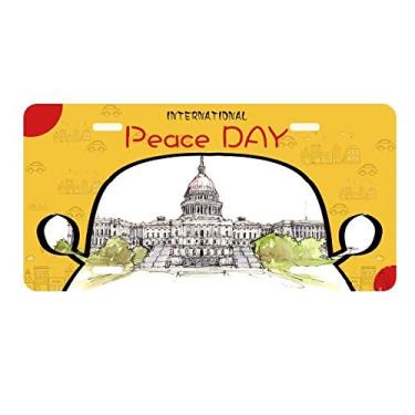 Imagem de DIYthinker Placa de licença do Capitólio dos Estados Unidos para decoração de carro, Dia da Paz