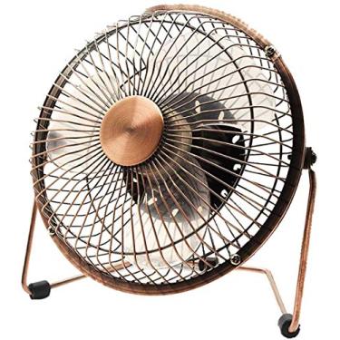 Imagem de Mini ventilador elétrico portátil de 20,32 cm banhado a cobre pequeno adaptado para dormitório de estudantes, quarto, escritório, computador desktop. Atualização