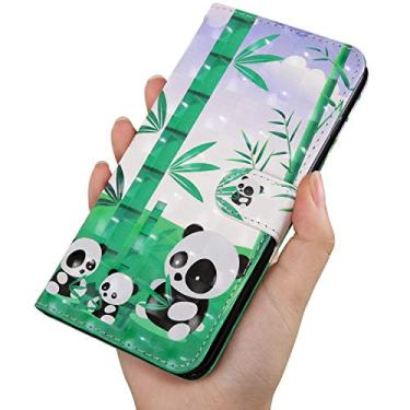 Imagem de Capa carteira de couro com estampa de panda pintada brilhante 3D para OnePlus RedMi XiaoMi Moto para Samsung Galaxy Huawei Honor Sony para iPhone LG Nokia (LG K41S/K51S)
