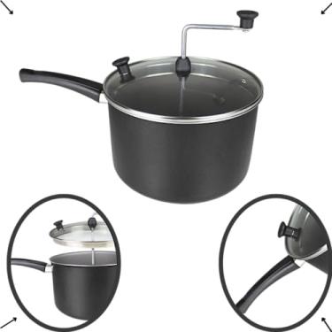 Imagem de Panela de Pipoca Pipoqueira Tampa Vidro Antiaderente Sem Oleo Fitness