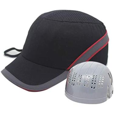 Imagem de Capacetes De Proteção Casuais Boné De Beisebol De Segurança O Revestimento Interno Protege A Cabeça, Respirável Em 360 °, Aba Curta De 5,5 Cm, Fivela De Ajuste De 3 Velocidades Tamanho Adequado Pa