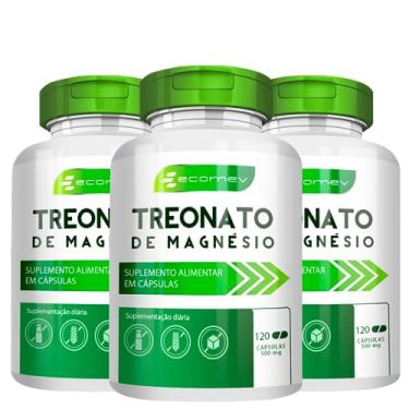 Imagem de Kit 3Un Magnesio Treonato 100% Puro 500mg 360Caps