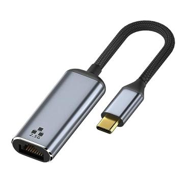Imagem de DAGIJIRD Adaptador de rede USB C para Gigabit Ethernet de 2500 Mbps, adaptador de rede tipo C 2,5 Gigabit para laptop, computador