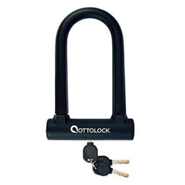 Imagem de OTTOLOCK Sidekick Compact U-Lock - Trava em U para bicicleta resistente antifurto com chaves, revestido de silicone, acessórios de bicicleta, preto