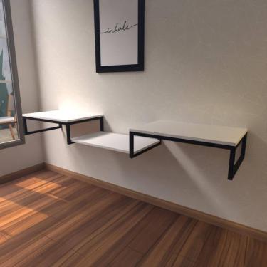 Imagem de Aparador Industrial Branco Off White Moderno Cantinho Café Escritorio Simples Sala Estar Quarto